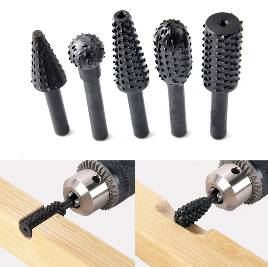 5pcs hss Power Tools Woodworking rasp chisel shaped 